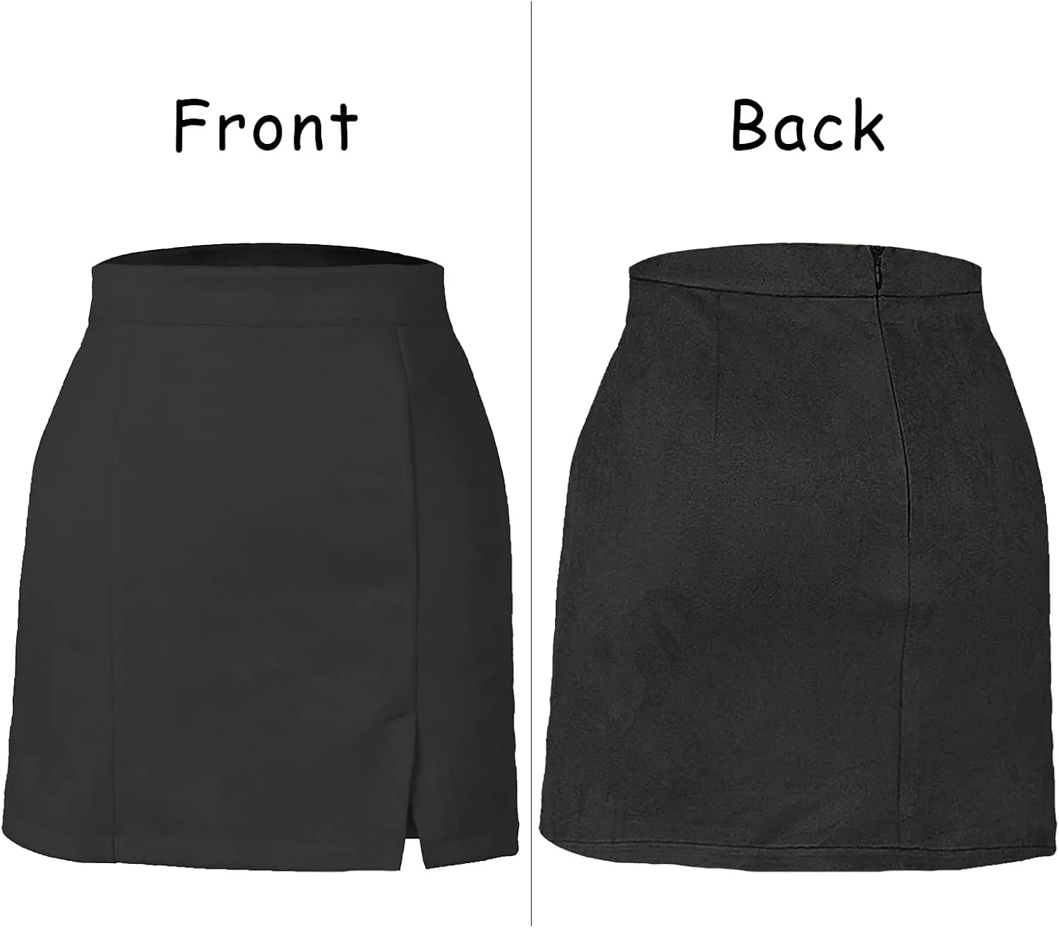 Aivtalk Women's Faux Leather Leopard Skirt Split A Line Bodycon Mini Pencil Skirt