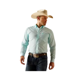 Ariat Men's Wrinkle Free Shepard Fitted Blue Radiance Shirt