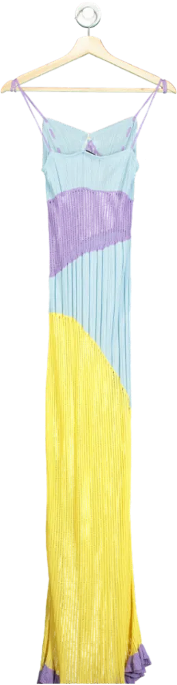 Caro Luna Multicolour Pleated Maxi Dress UK S