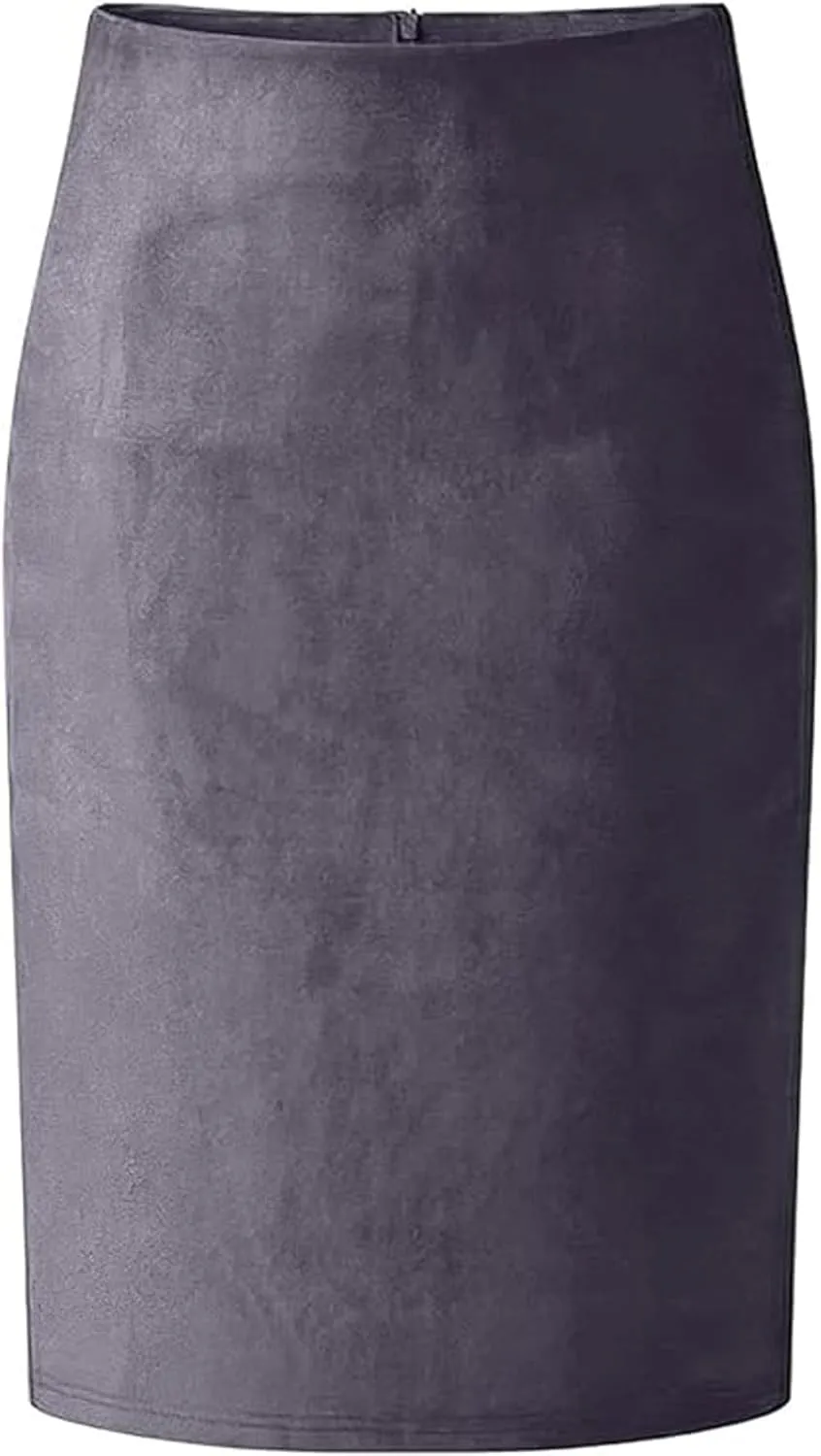 CHARTOU Womens Lightweight Elastic-Waist Faux Suede Leather Side Split Hip Packaged Skirt