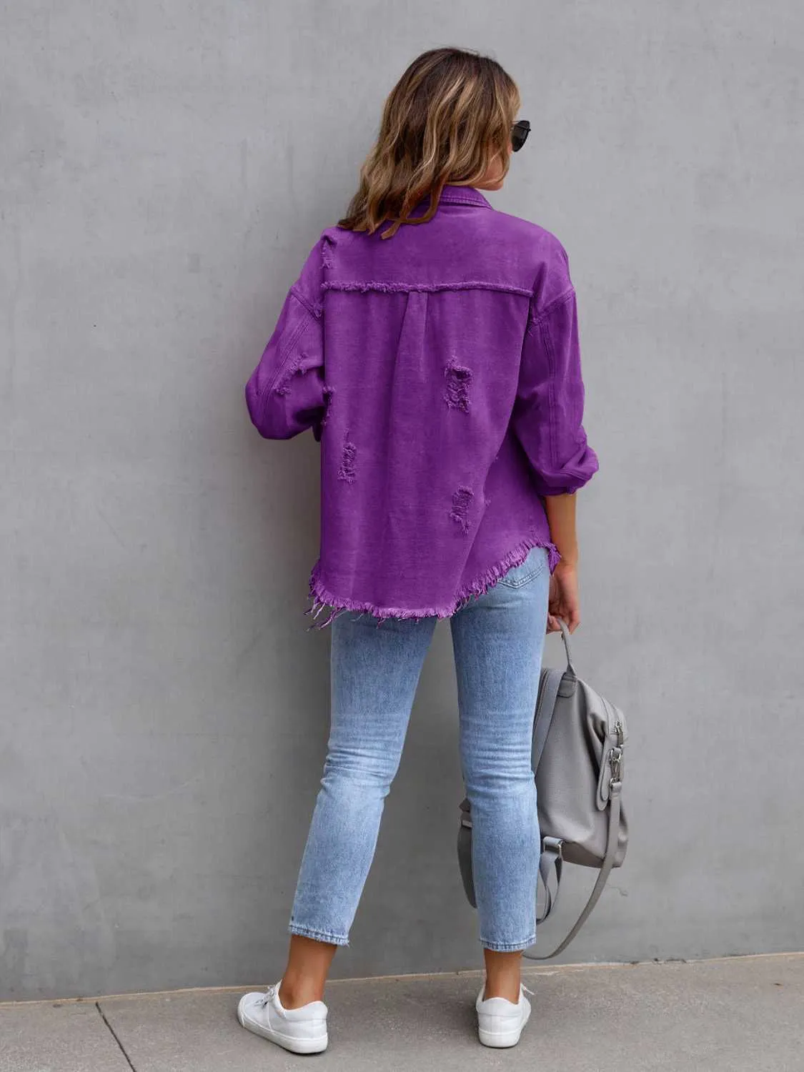 Clara Distressed Denim Jacket - 7 Colors