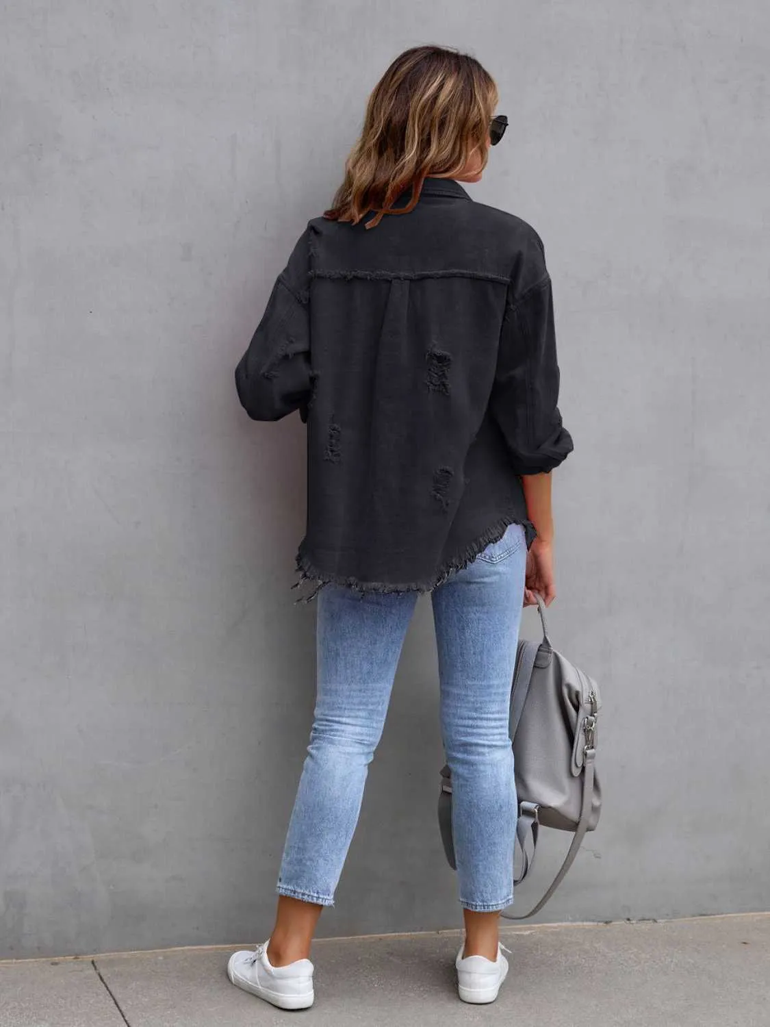 Clara Distressed Denim Jacket - 7 Colors