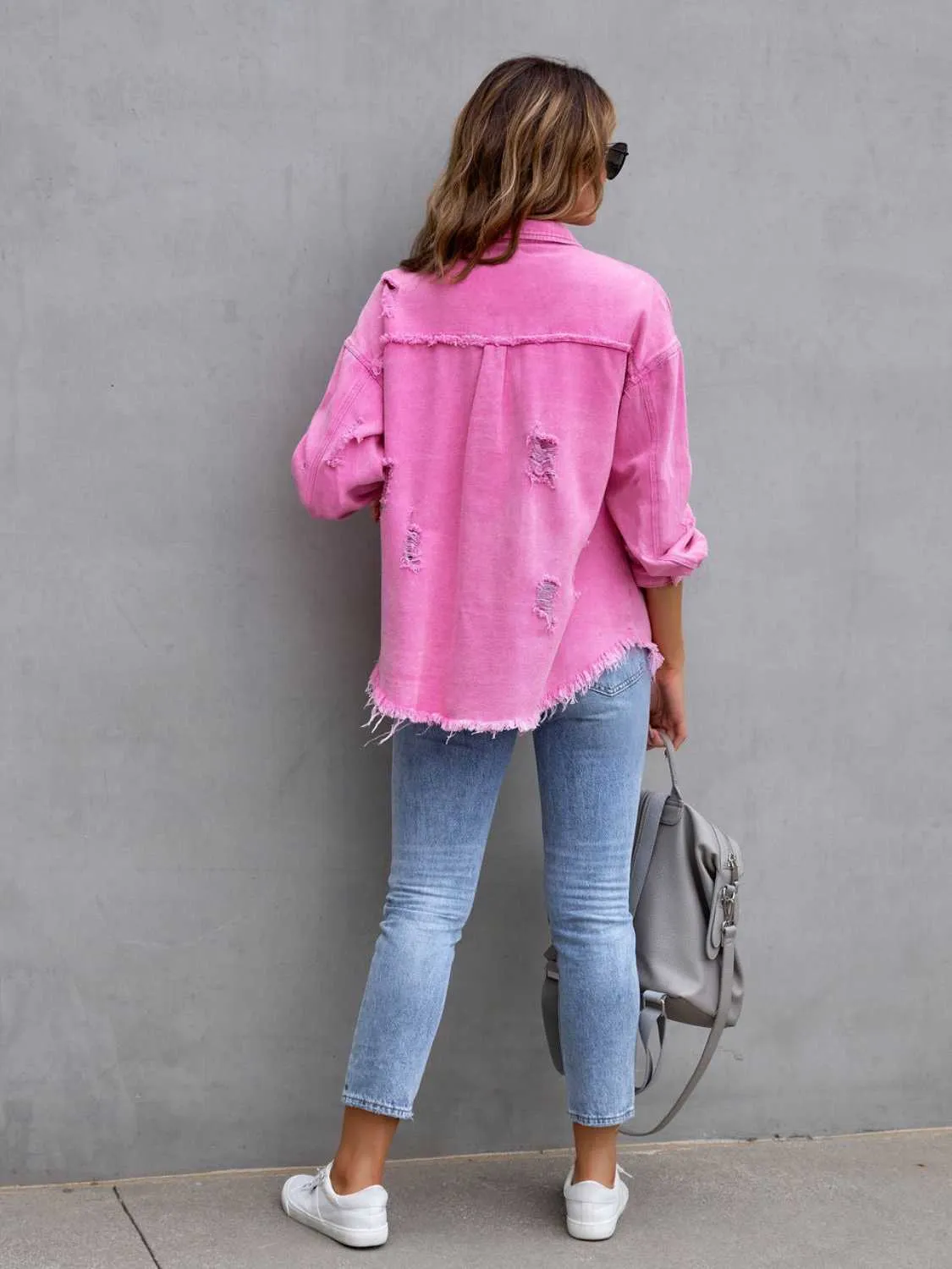 Clara Distressed Denim Jacket - 7 Colors