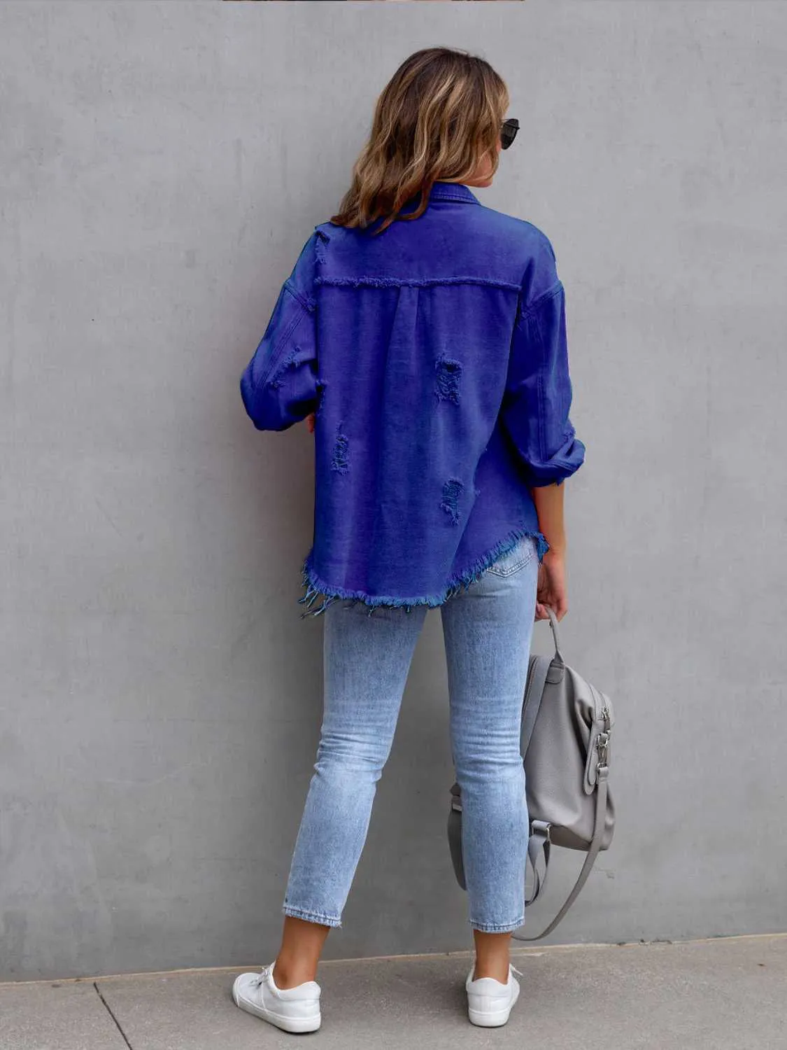 Clara Distressed Denim Jacket - 7 Colors