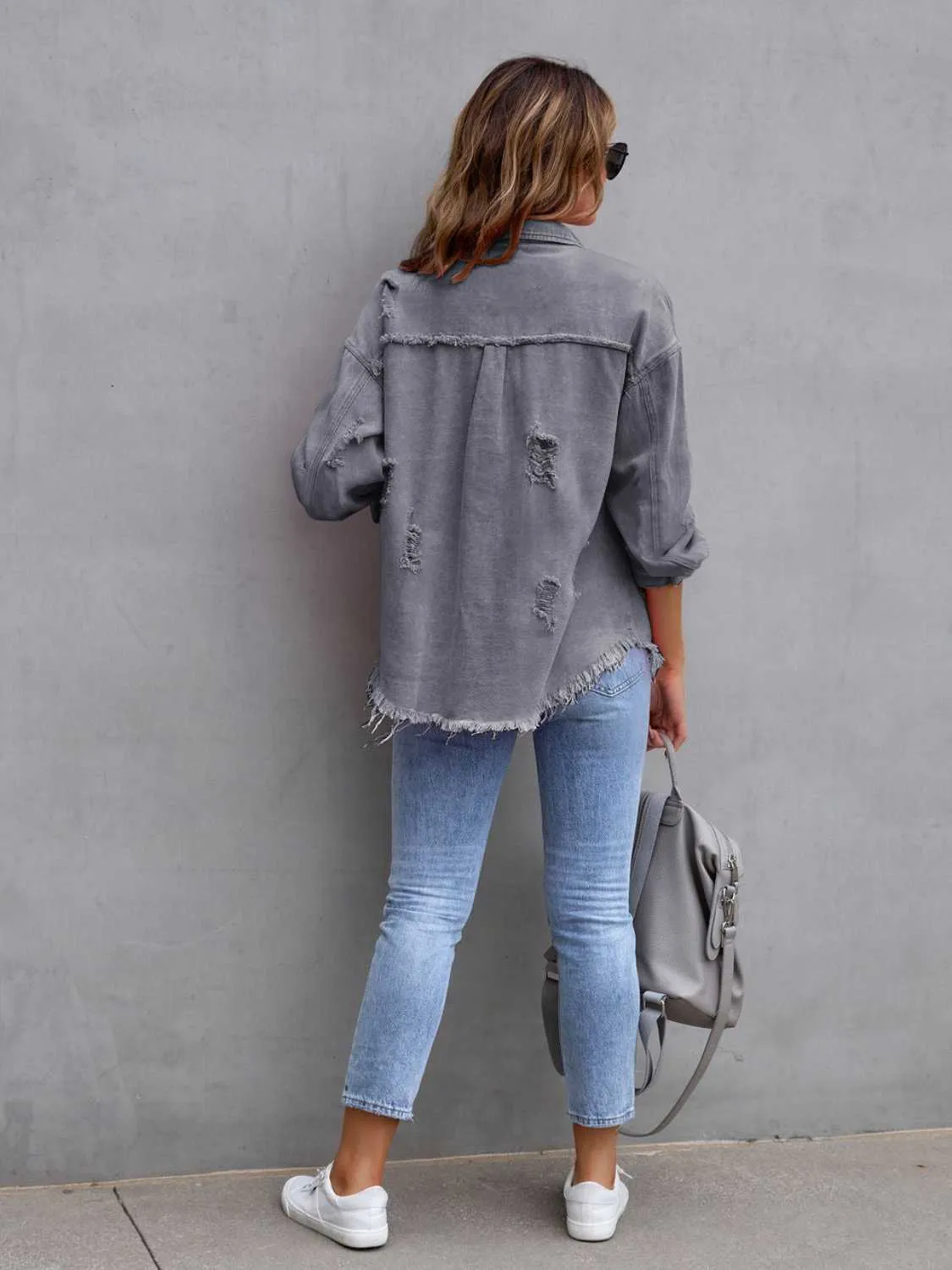 Clara Distressed Denim Jacket - 7 Colors