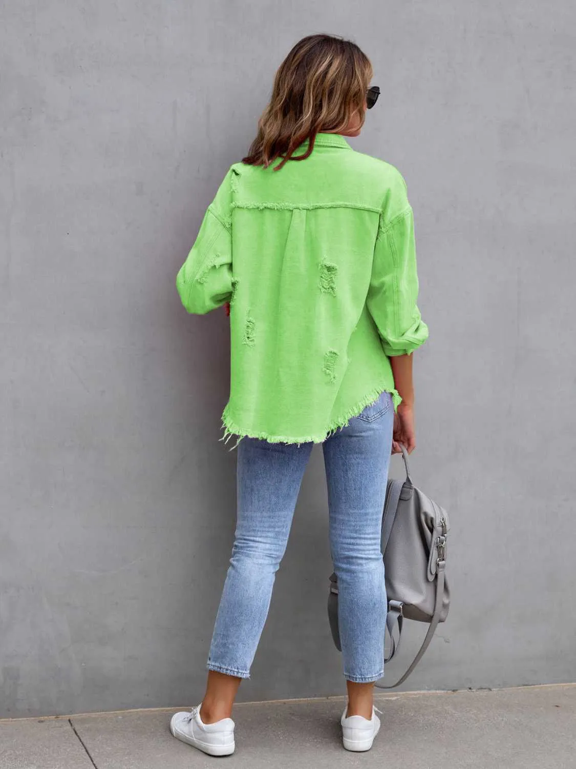 Clara Distressed Denim Jacket - 7 Colors