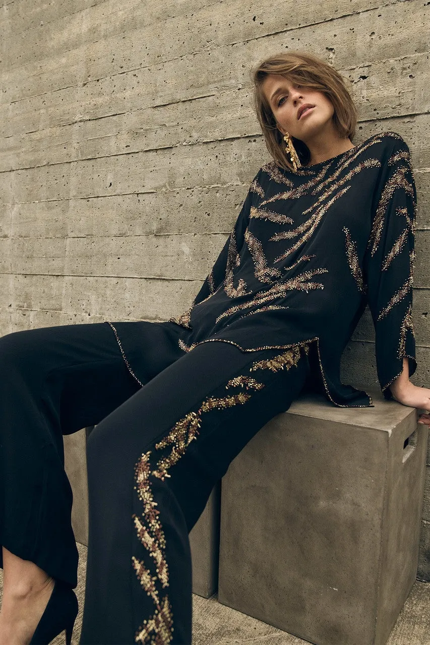 Couture Tiger Stripe Beaded Tunic