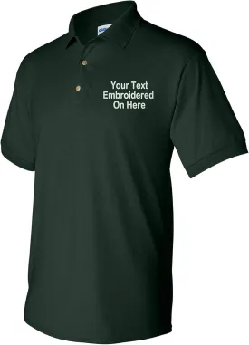 Custom Text Embroidered Jersey Polo, Dry Blend Polo Shirt