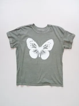 Cyanotype Butterfly Vintage Tee - Army Green