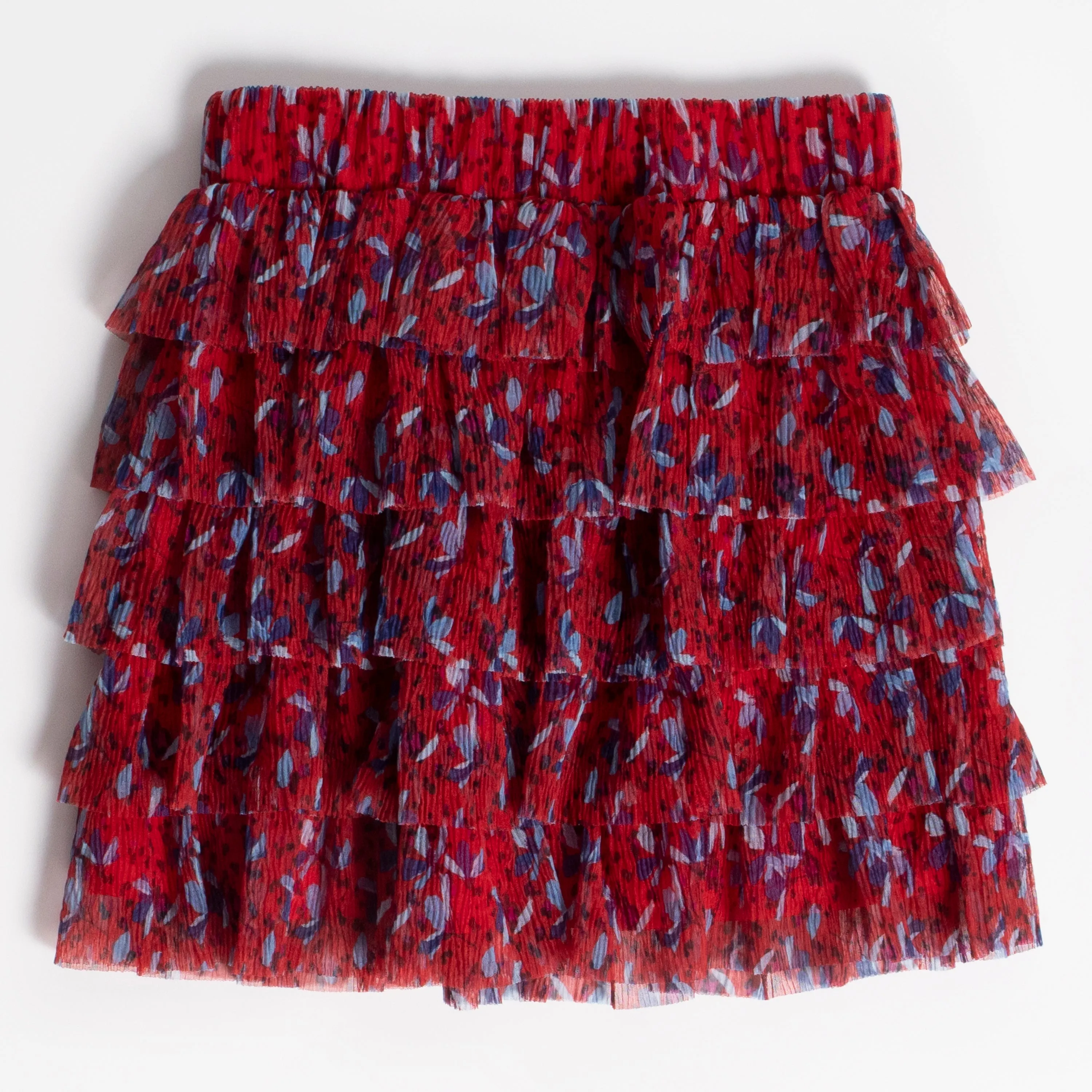 Floral Mesh Tiered Skirt