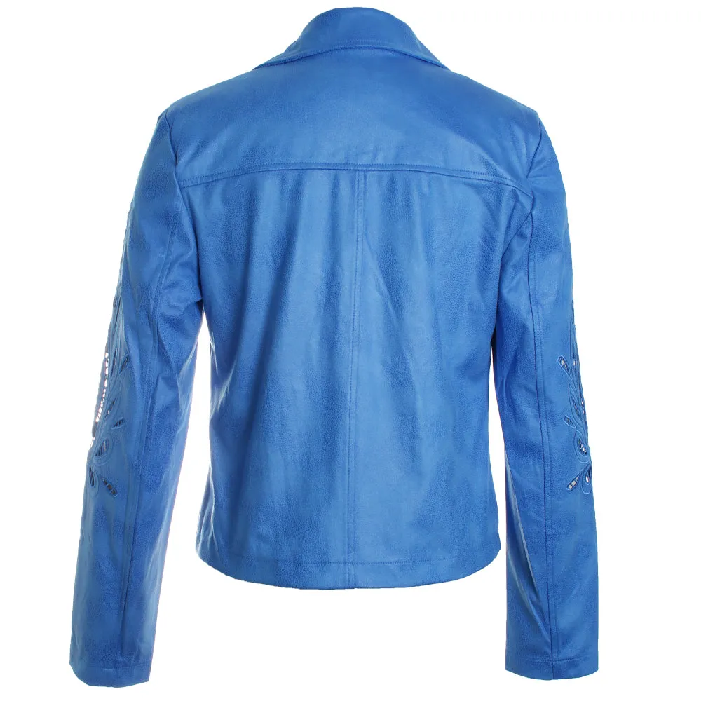 Foiled Faux Suede Moto Jacket