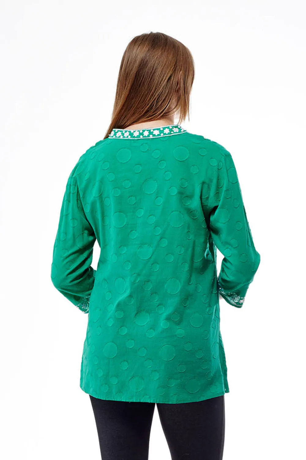 La Cera Embroidered and Beaded Jacquard Cotton Tunic