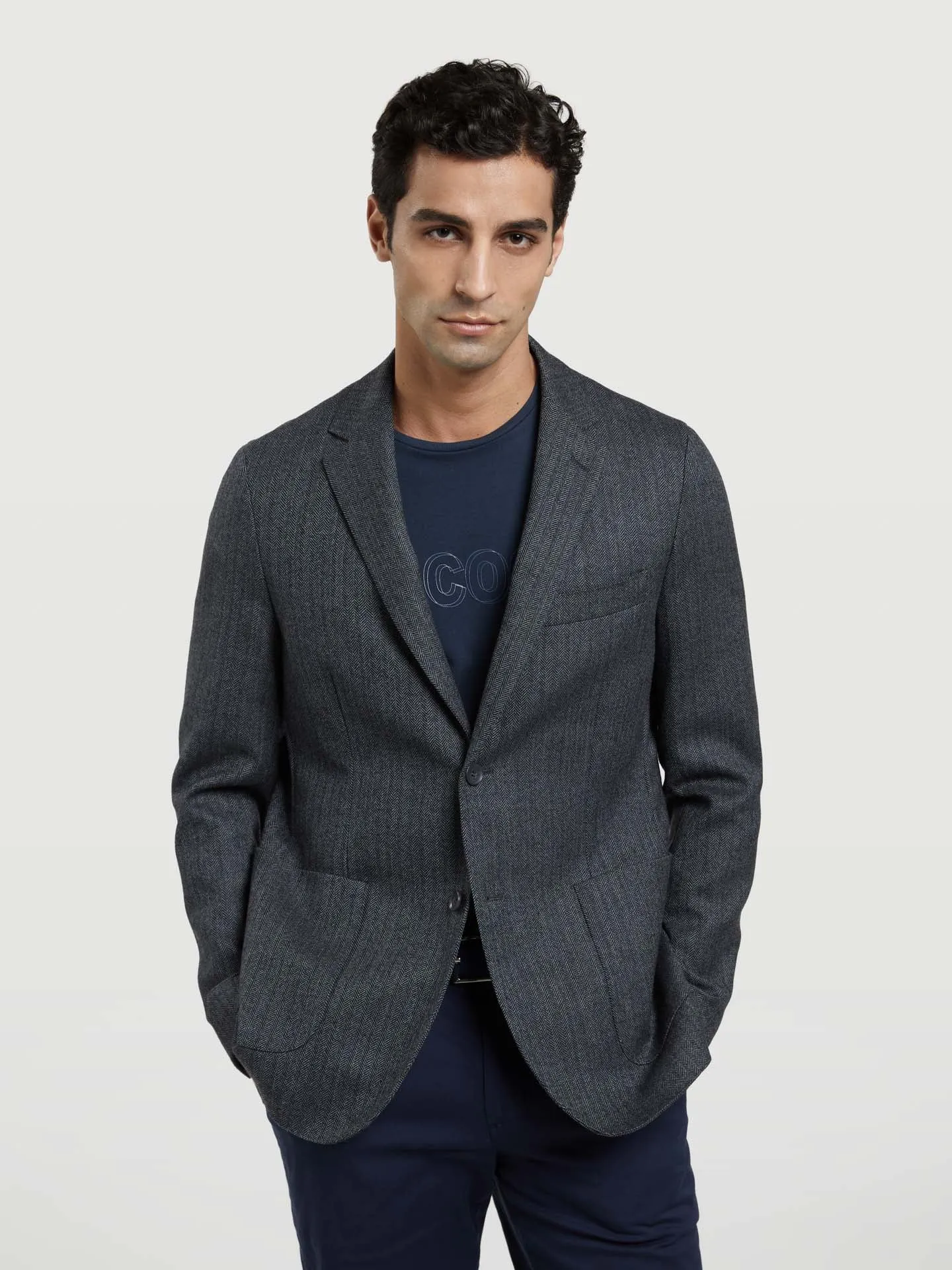 Luxeleisure Edition Half-Canvas Herrinbone Tweed Blazer
