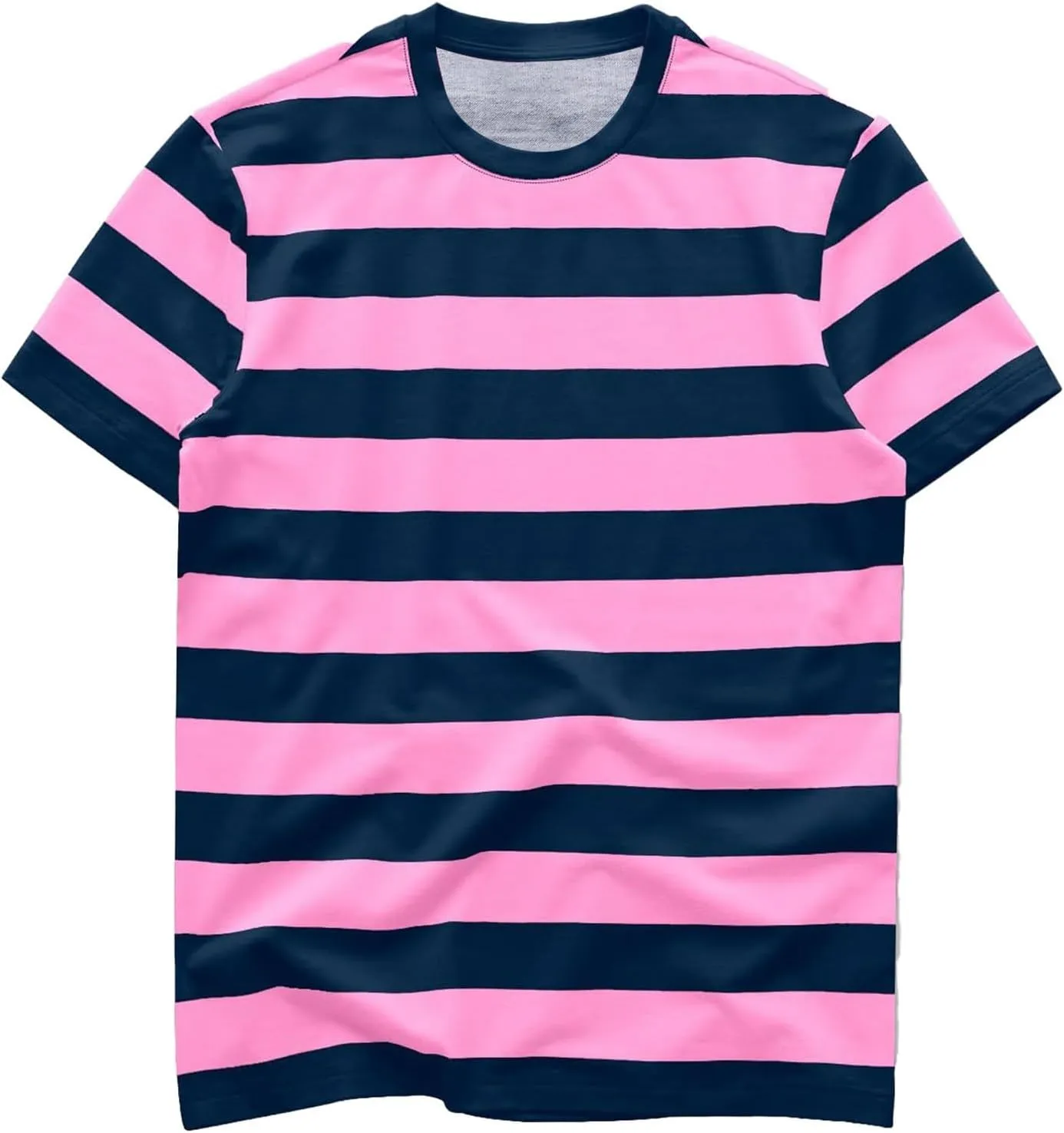 Mens Fashion Striped Short Sleeve Shirt Casual Fitted Everday Work T-Shirts Basic Going Out Travel Tee Tops
