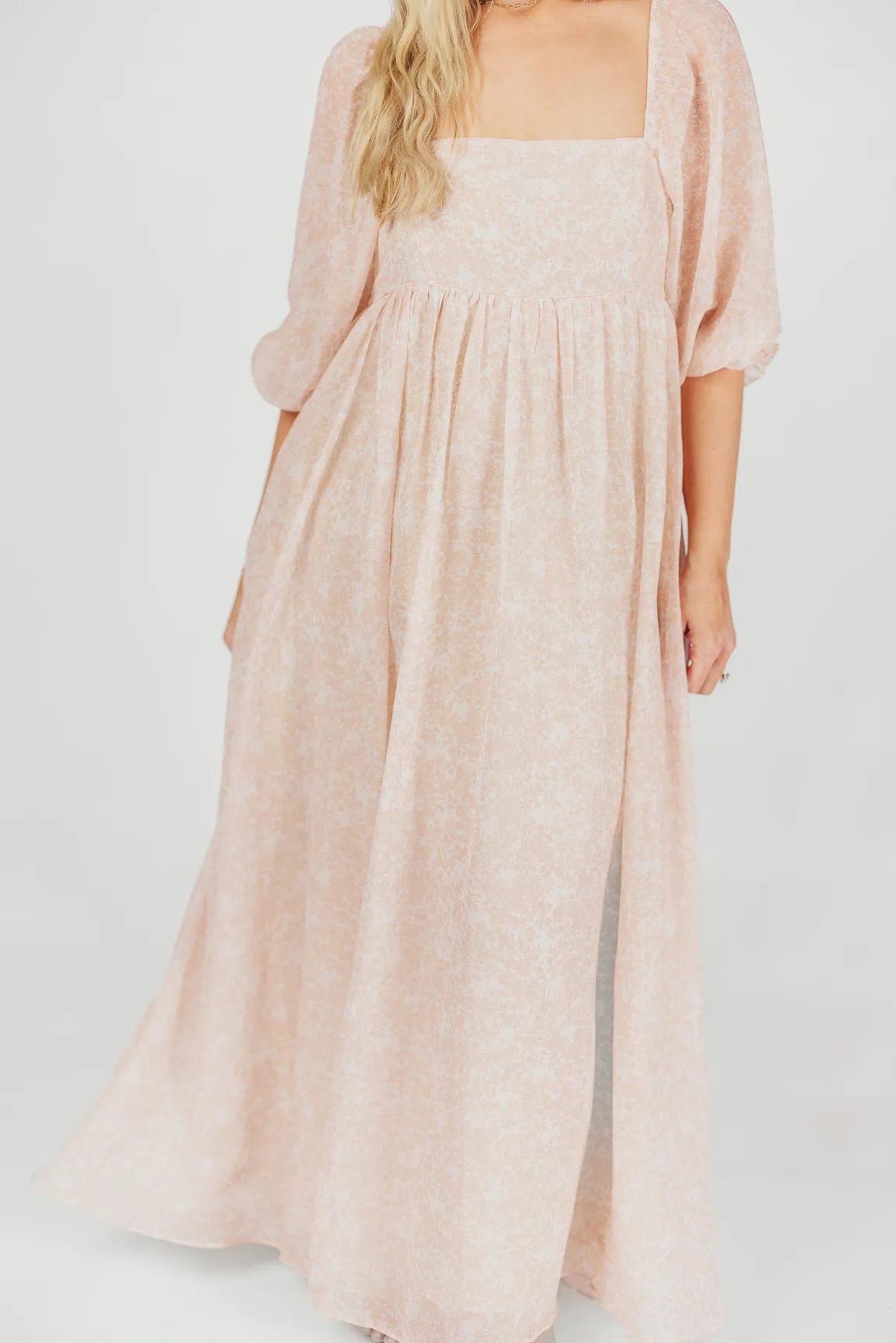 *New* Mona Maxi Dress with Smocking in Light Peach - Bump Friendly & Inclusive Sizing (S-3XL)