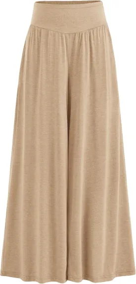 PRETTYGARDEN Women's Summer Wide Leg Trouser Pants Casual High Waisted Flowy Palazzo Lounge Pant with Pockets