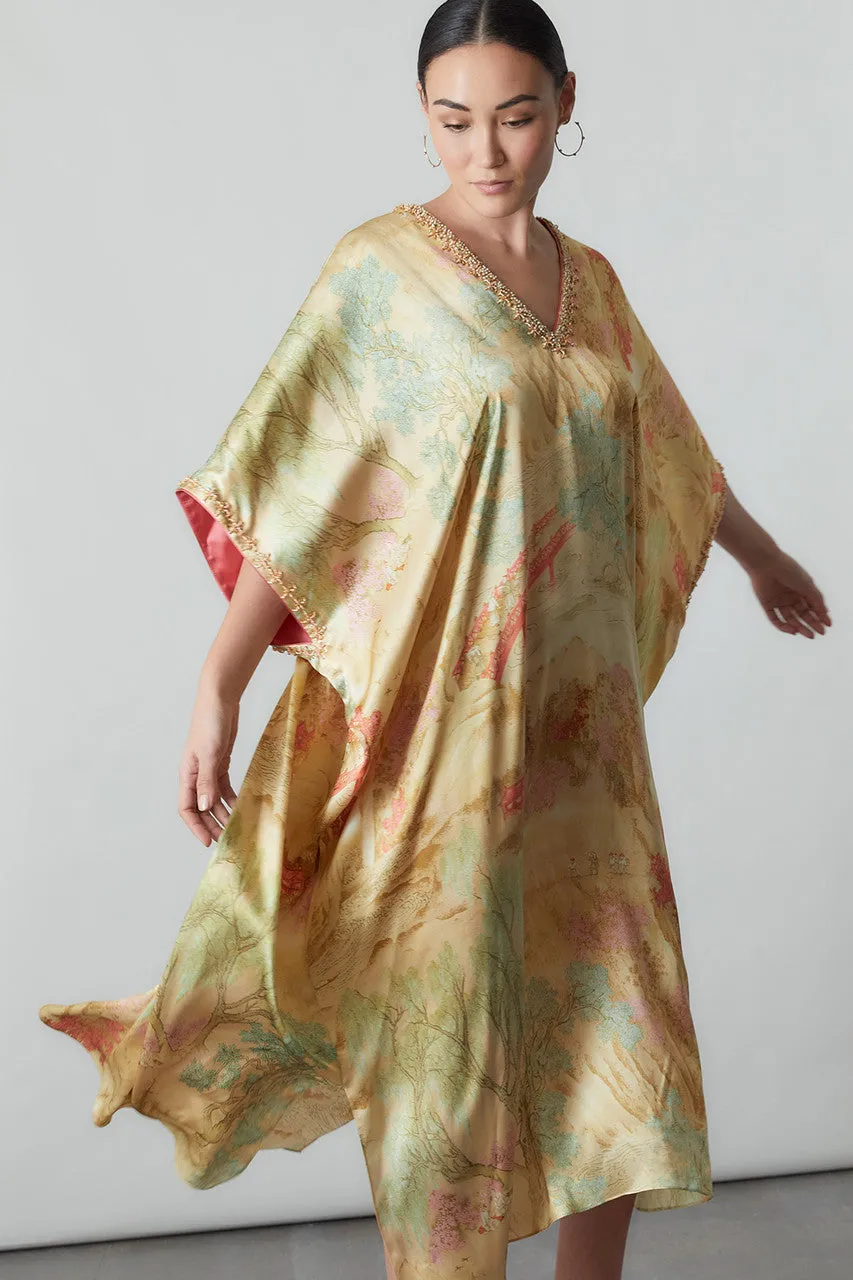 Sansui Beaded Silk Caftan