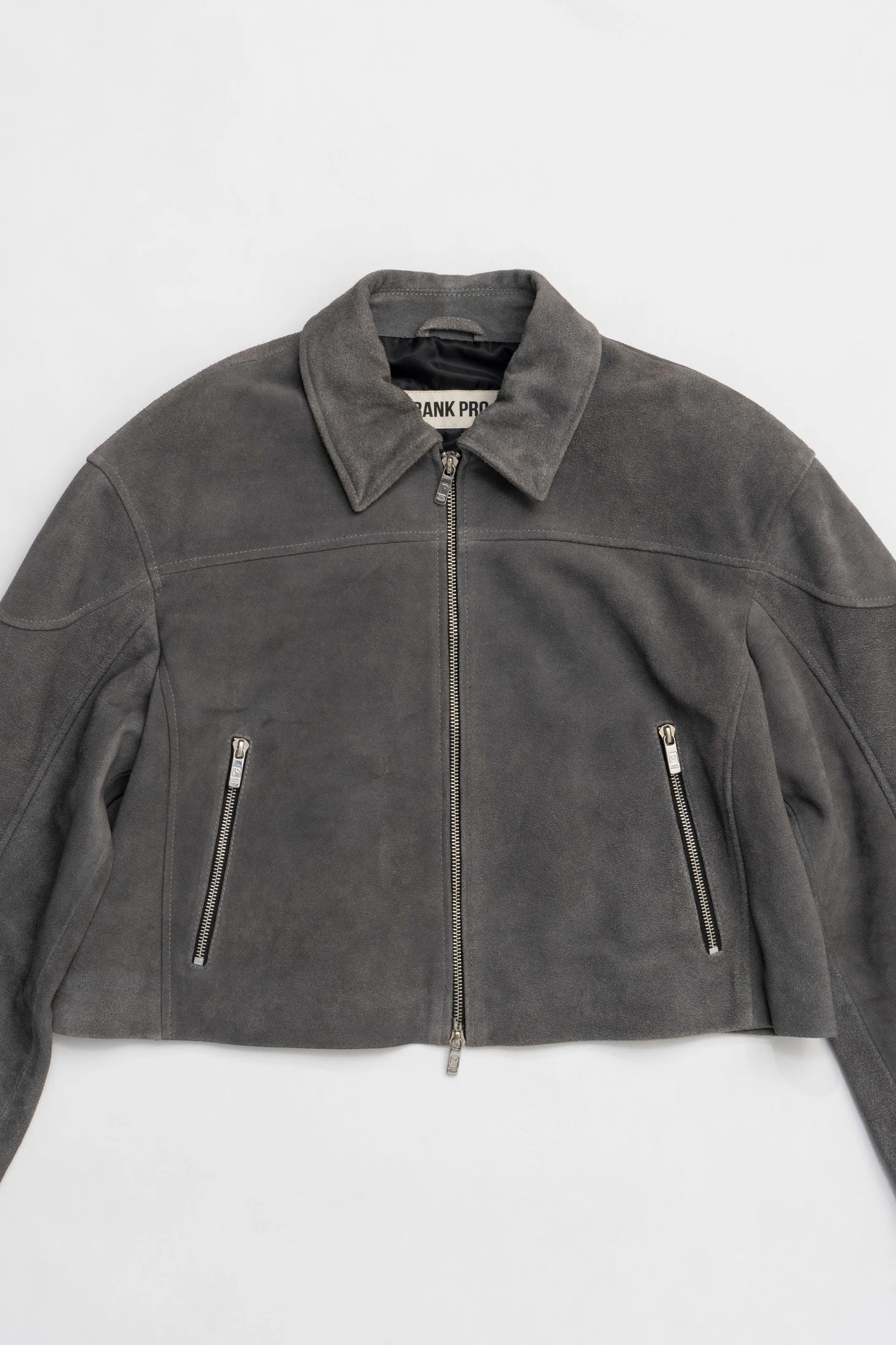 Suede Cropped Moto Jacket