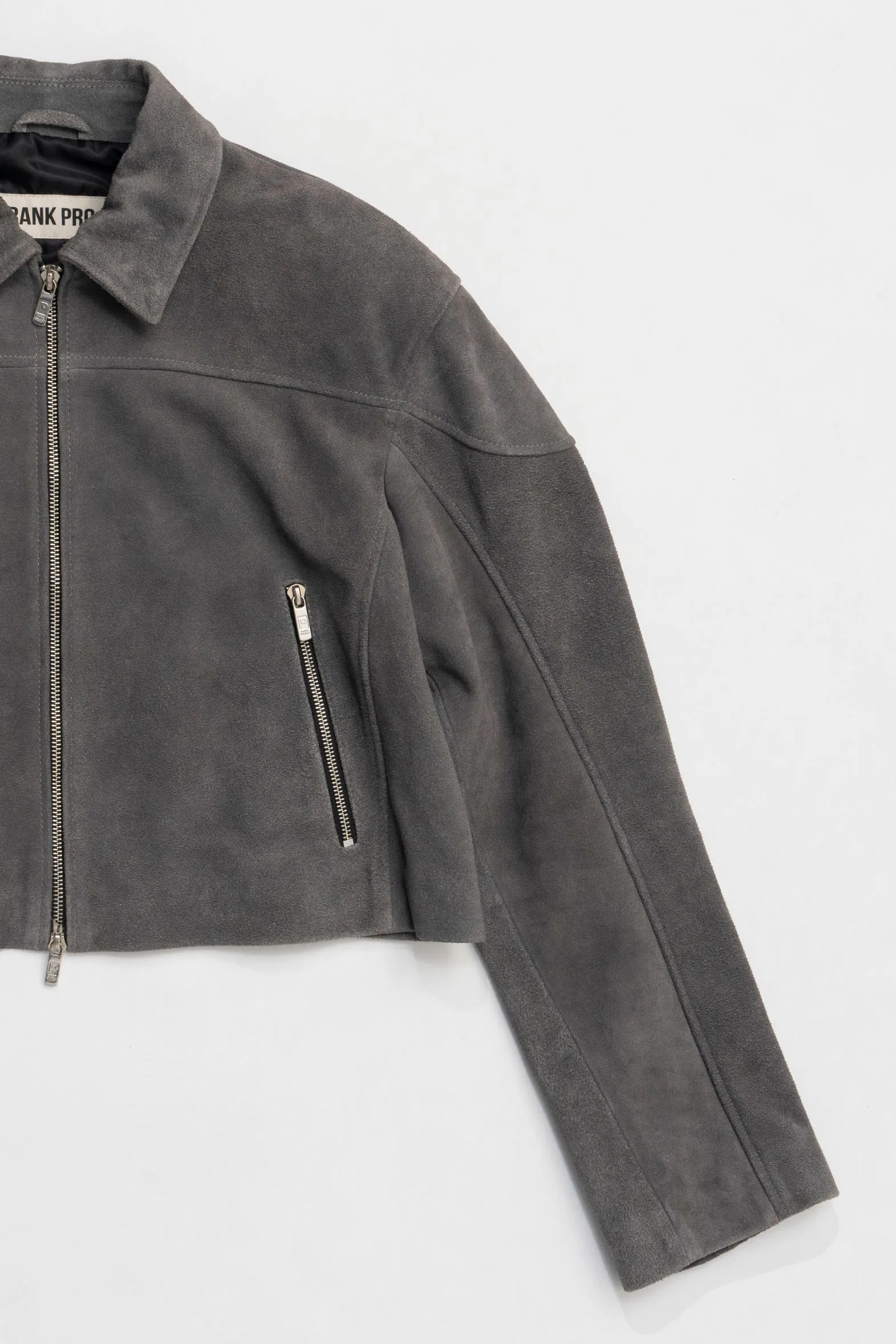 Suede Cropped Moto Jacket