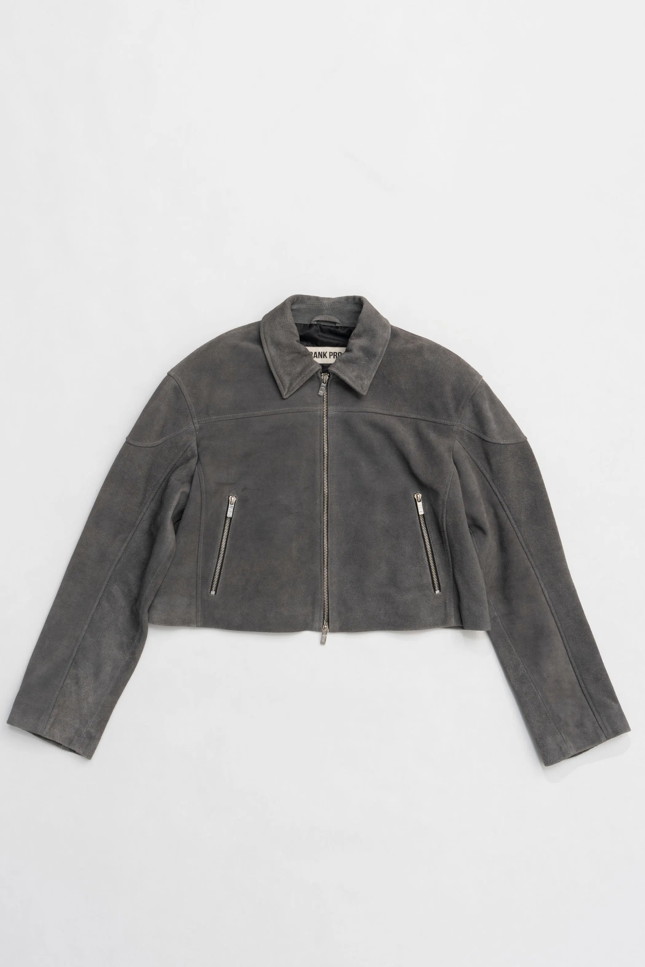 Suede Cropped Moto Jacket