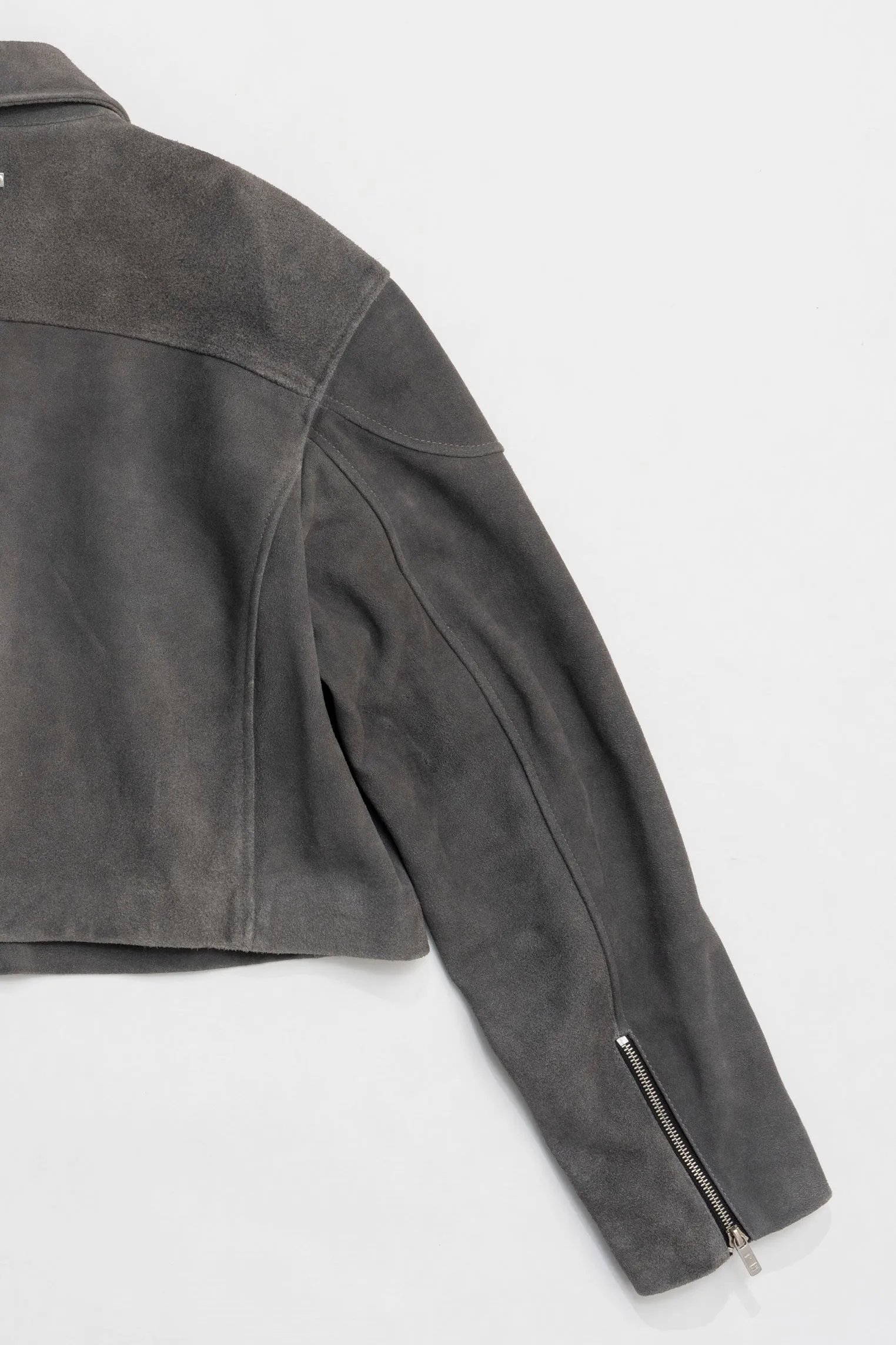 Suede Cropped Moto Jacket