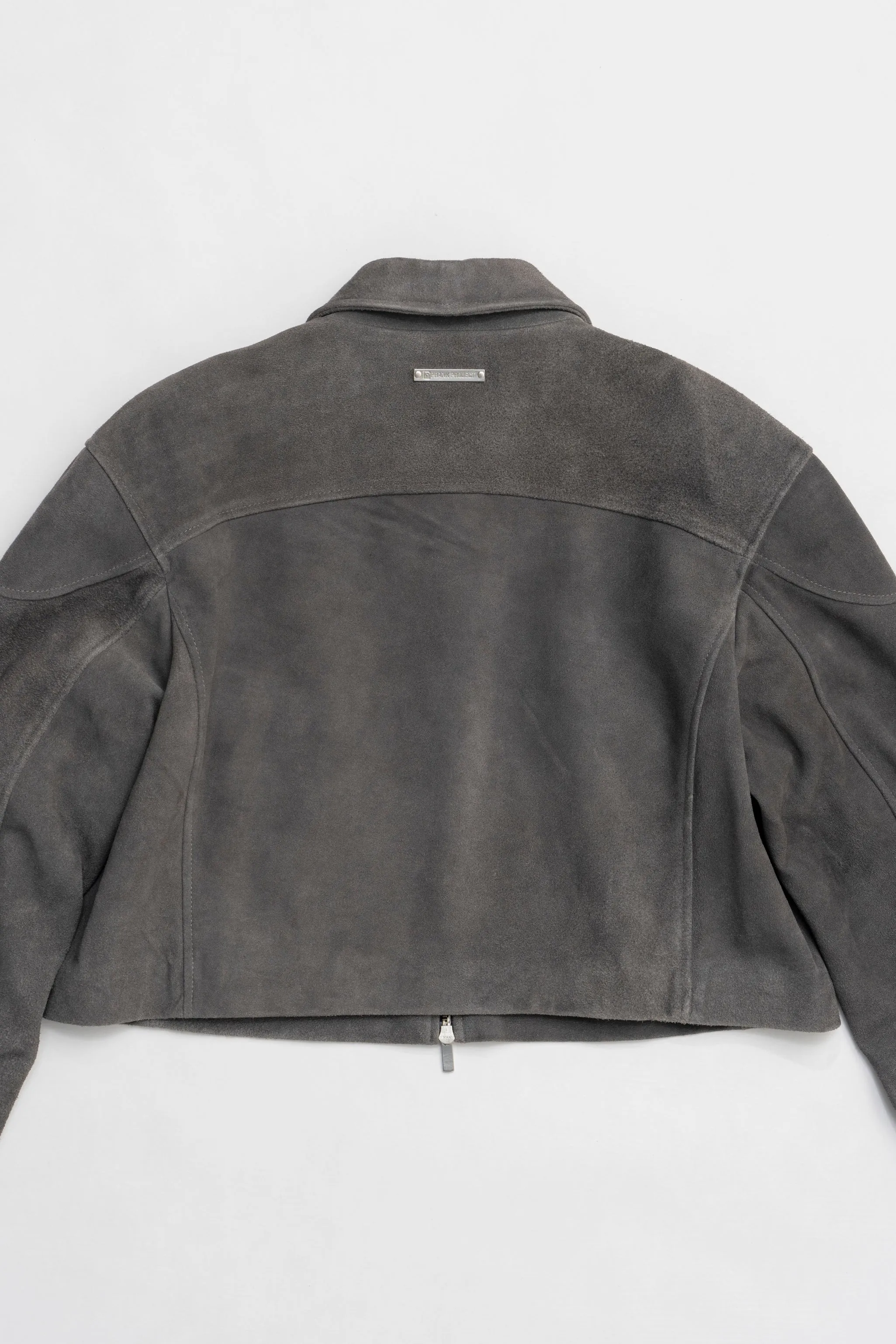 Suede Cropped Moto Jacket