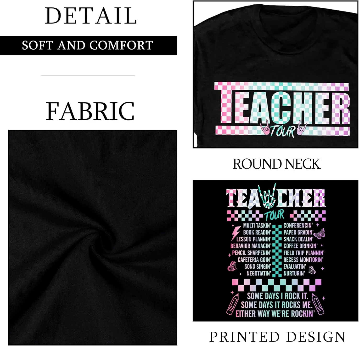 Teacher Shirts Women Vintage Teacher Graphic Tshirt Teacher Life T Shirt Kindergarten Teachers Tees Casual Tops