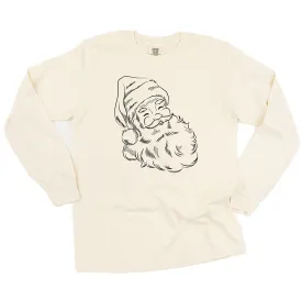 Vintage Santa Sketch - LONG SLEEVE Comfort Colors Tee