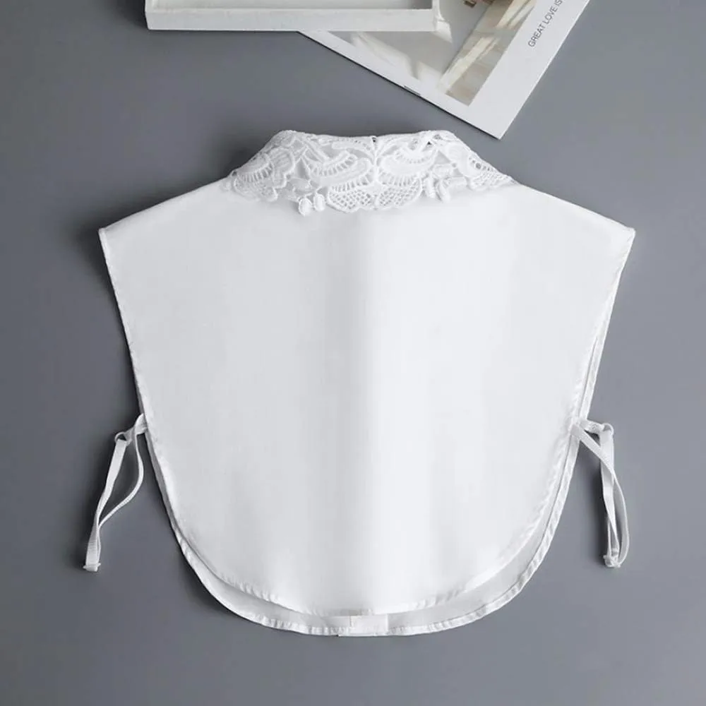 YAKEF Lady Half-Shirt Blouse Detachable Lace Chiffon Fake Collars Dicky Collar Faux Collar