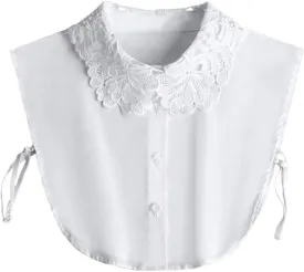 YAKEF Lady Half-Shirt Blouse Detachable Lace Chiffon Fake Collars Dicky Collar Faux Collar