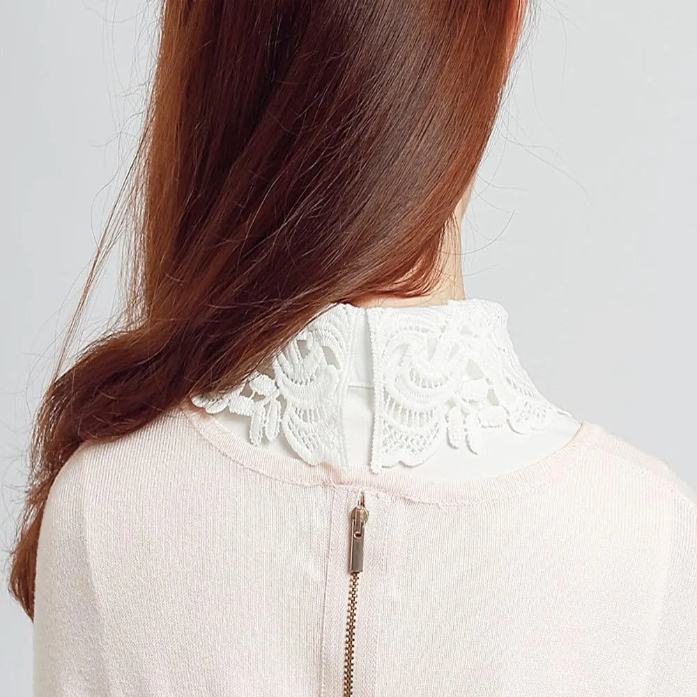 YAKEF Lady Half-Shirt Blouse Detachable Lace Chiffon Fake Collars Dicky Collar Faux Collar